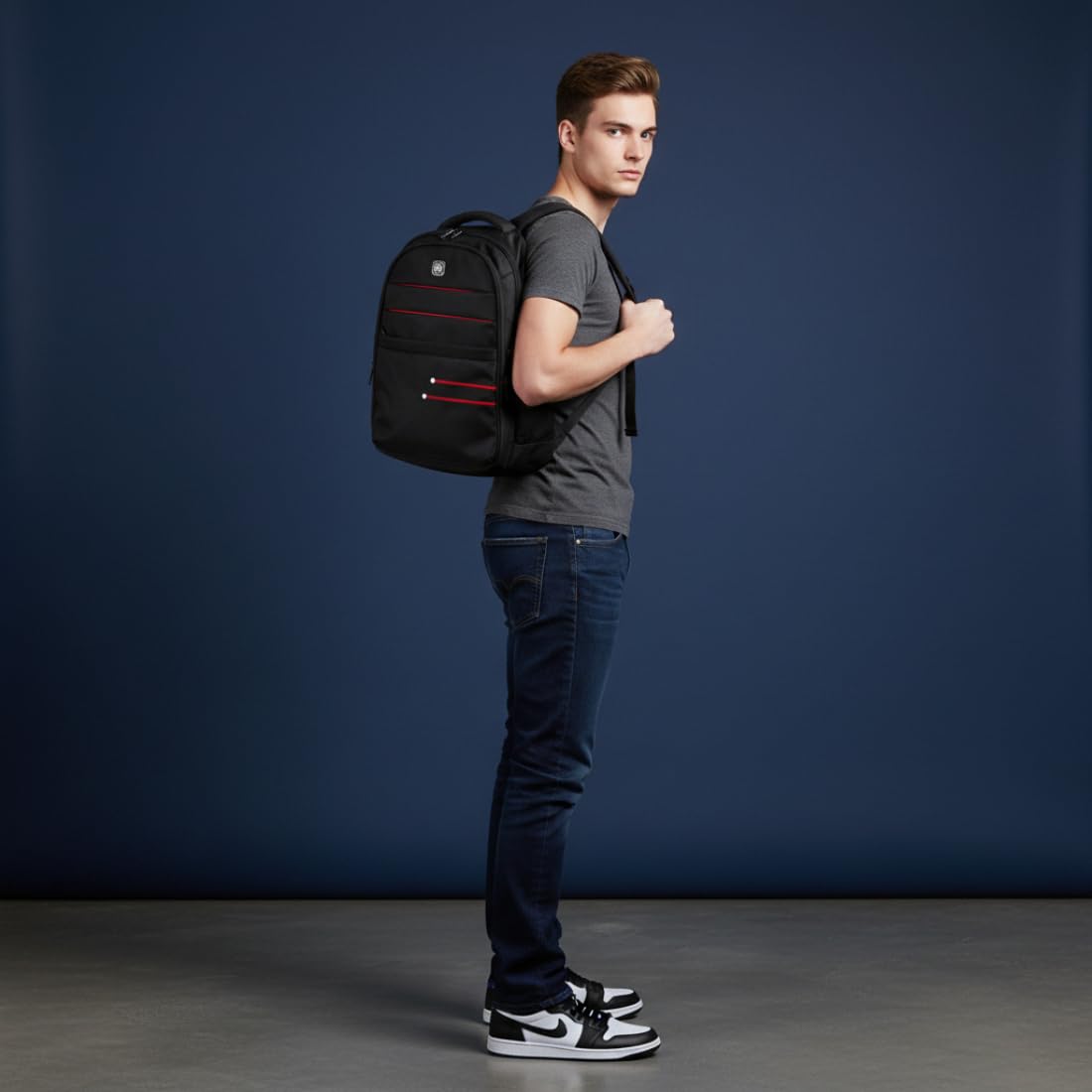 Step Up STEADFAST 35 L Laptop Backpack for Men & Unisex | Water-Resistant Nylon Backpack | Fits up to 15.6 Inch Laptop | 19 Inch Office & Travel Bag.