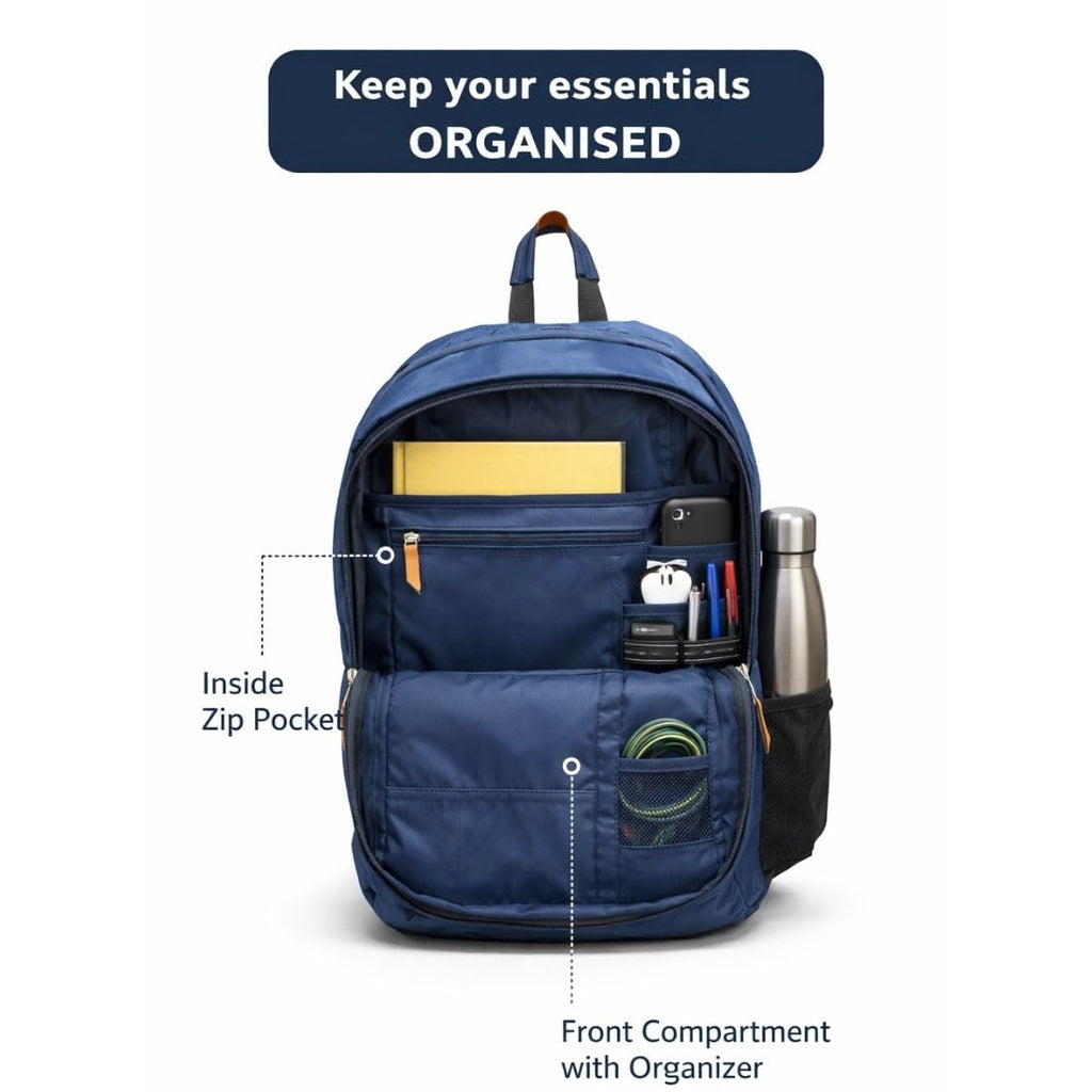 Step Up 30 L Laptop Backpack for Men & Unisex | Water-Resistant Nylon Office & Travel Bag | Fits up to 15.6 Inch Laptop | Lightweight 19 Inch Backpack.