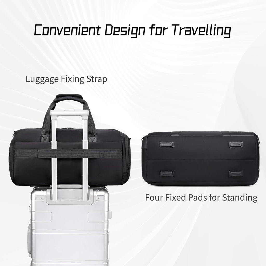 Arctic Hunter Duffle Bag for Travel Gym Nylon 30L Office Hand Bag for Men Women Multiple-Pocket Nylon Water-Repellent Sports Duffel Bag with Shoes Compartment & Detachable Shoulder Strap (Black)