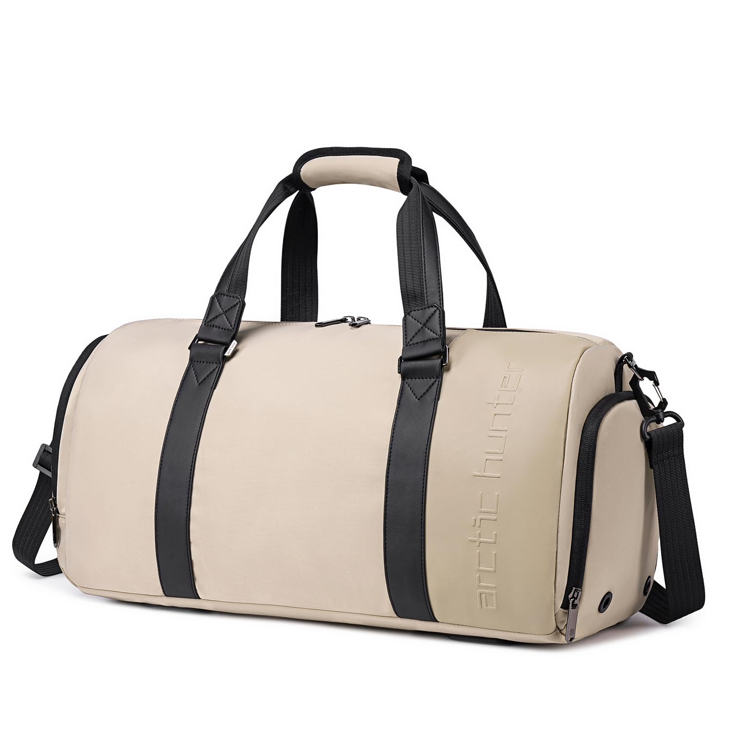 Arctic Hunter Duffle Bag for Travel Gym Nylon 30L Office Hand Bag for Men Women Multiple-Pocket Nylon Water-Repellent Sports Duffel Bag with Shoes Compartment & Detachable Shoulder Strap (Black)