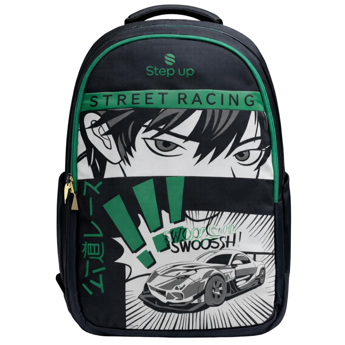 Step Up STREET RACING 35 L Laptop Backpack for Men & Unisex | Water-Resistant Nylon Backpack | Fits up to 15.6 Inch Laptop | 19 Inch College & Travel Bag.