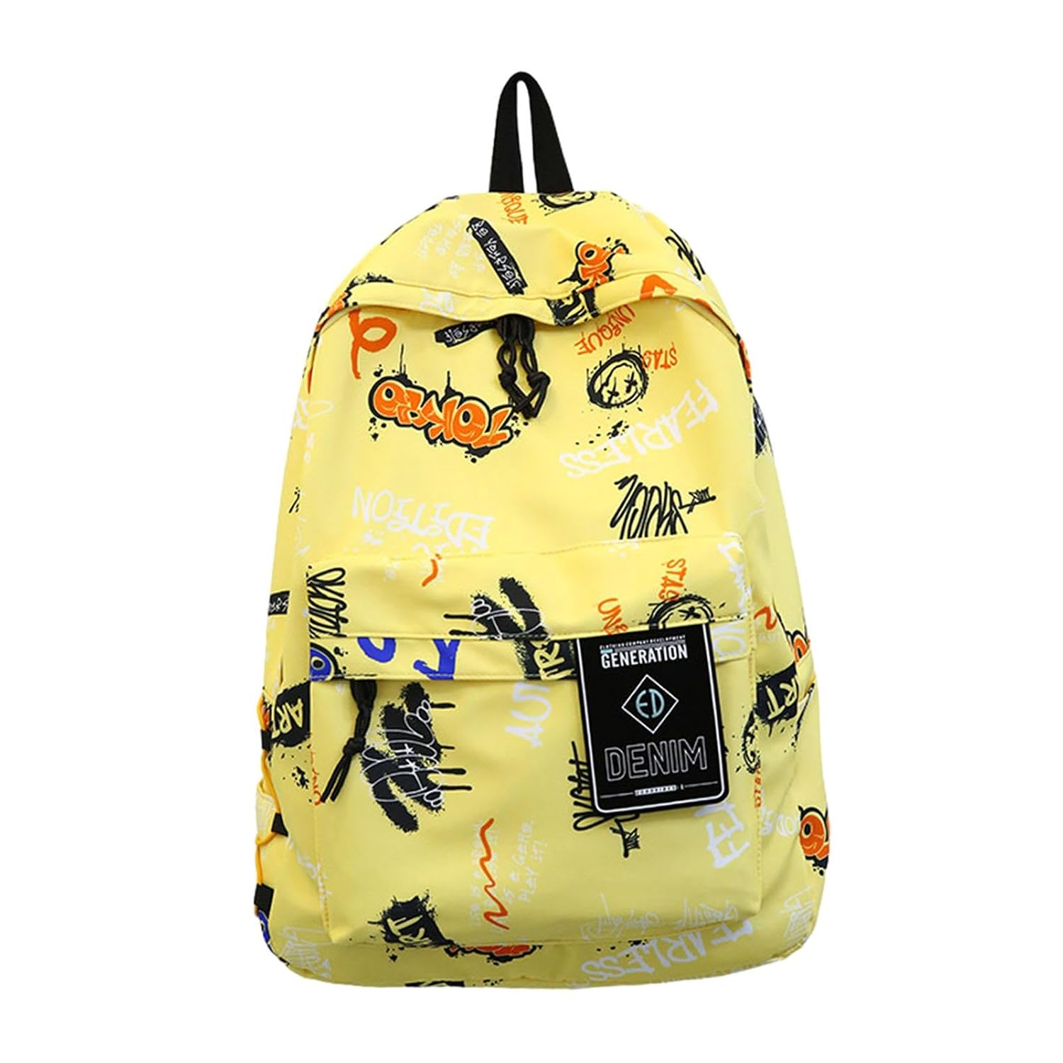 Graffiti Backpack Laptop Daypack Bookbag Knapsack Rucksack for Men Boys Work Yellow