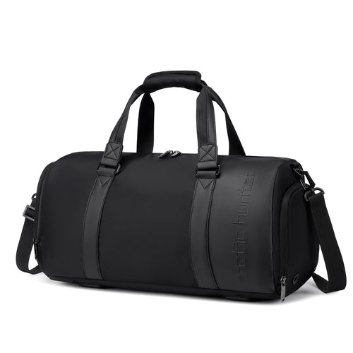 Arctic Hunter Duffle Bag for Travel Gym Nylon 30L Office Hand Bag for Men Women Multiple-Pocket Nylon Water-Repellent Sports Duffel Bag with Shoes Compartment & Detachable Shoulder Strap (Black)