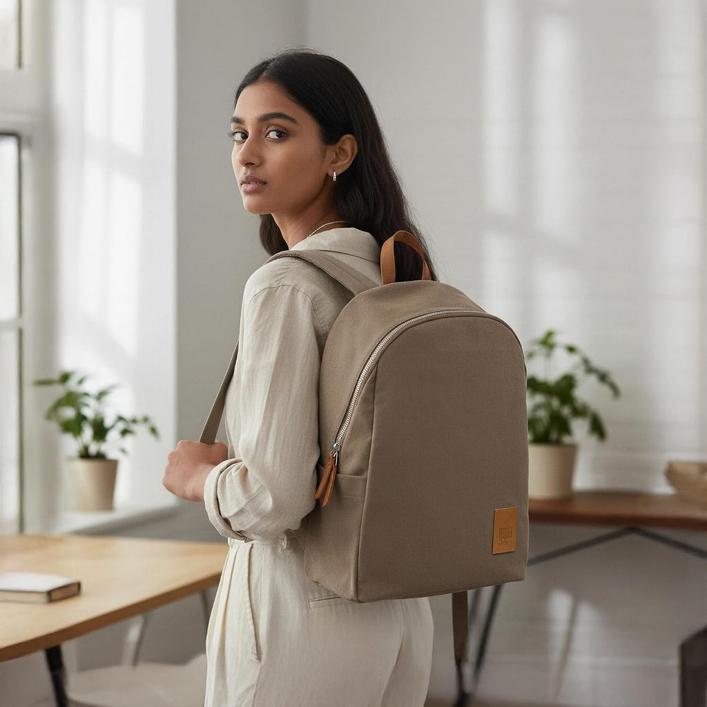 DailyObjects Pedal Everyday Casual Laptop Backpack Compatible with upto 14 inch Laptop | Unisex Travel Backpack | Made of Durable Canvas Material | Zippered Compartments with Pockets