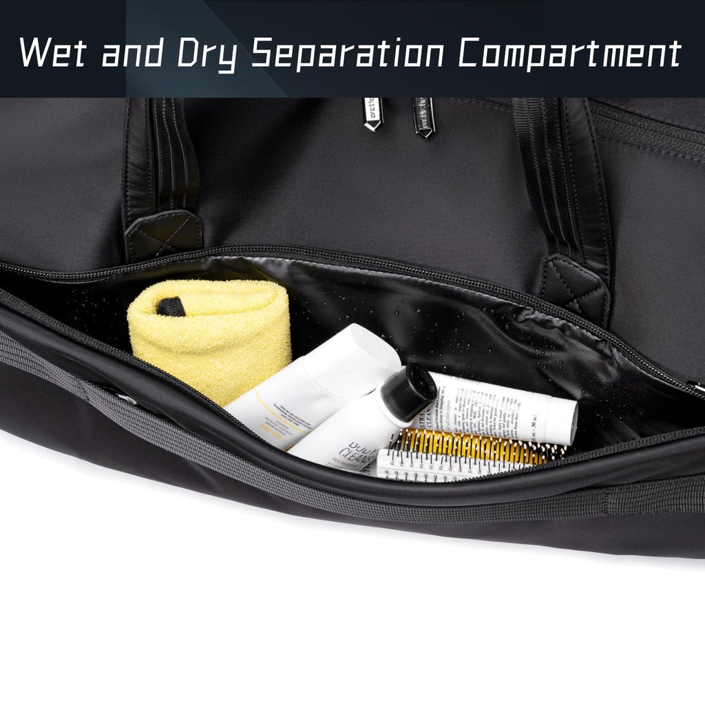 Arctic Hunter Duffle Bag for Travel Gym Nylon 30L Office Hand Bag for Men Women Multiple-Pocket Nylon Water-Repellent Sports Duffel Bag with Shoes Compartment & Detachable Shoulder Strap (Black)